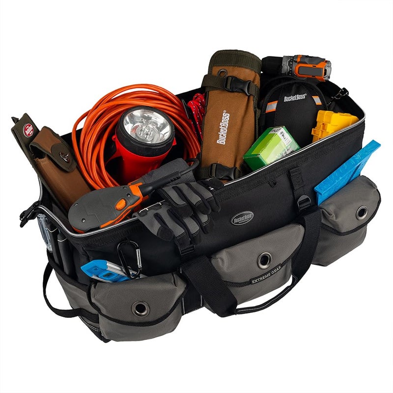 Bucket Boss Extreme Big Daddy Tool Bag in Grey, 65024, Black|Black and gray - Image 3